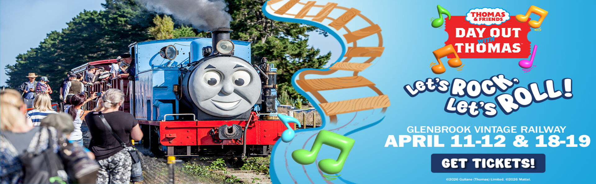 Day Out With Thomas™: Let’s Rock, Let’s Roll Tour is hitting the tracks and bringing the beat to the Glenbrook Vintage Railway!